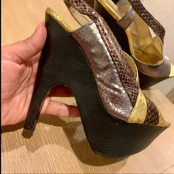 Bebe Snakeskin Heels - Picture 2 of 11